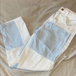 Two-Tone Blue and White Women's Jeans